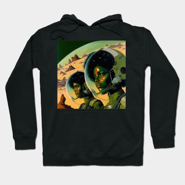 We Are Floating In Space - 58 - Sci-Fi Inspired Retro Artwork Hoodie by saudade